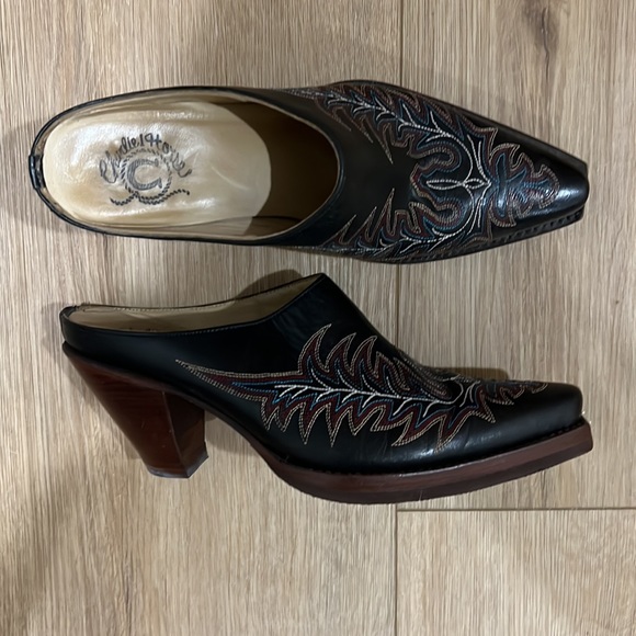 Charlie 1 Horse Womens Size 6 Lucchese Western Mule Boots / Clogs Square Toe - Picture 16 of 16